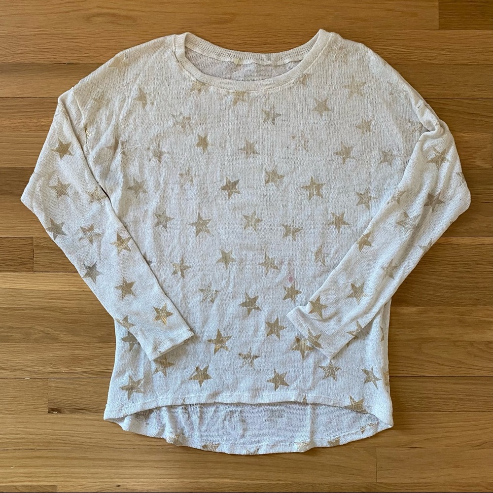 Vintage Havana Cream Knit with Gold Stars Size M